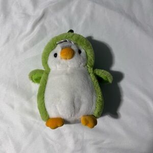 Aurora Pom Pom Penguin in Dinosaur Costume – 7” Plush – Green Dino Outfit